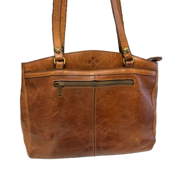 Patricia Nash Poppy Tote Heritage Shoulder Bag, Italian Leather, Tan, Top Zip - Picture 1 of 16